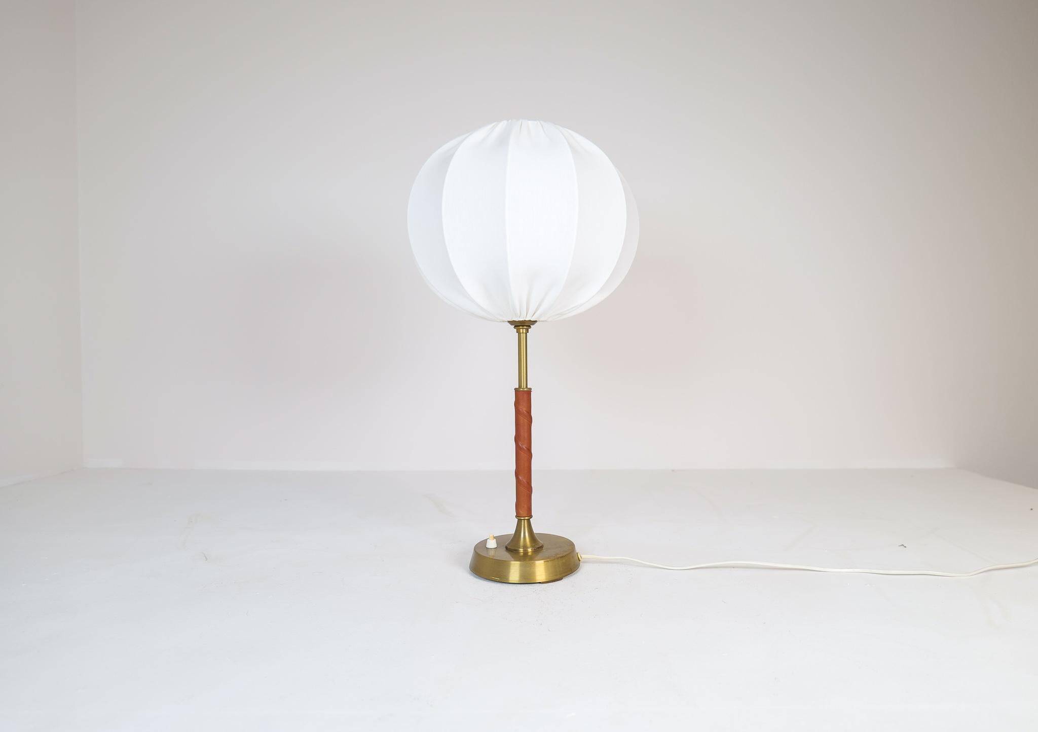 Mid-Century Modern brass and metal table lamp Ewå, Sweden, 1950s