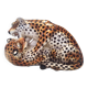 Hand Painted Ceramic Pair of Fighting Jaguars by Giovanni Ronzan, Italy