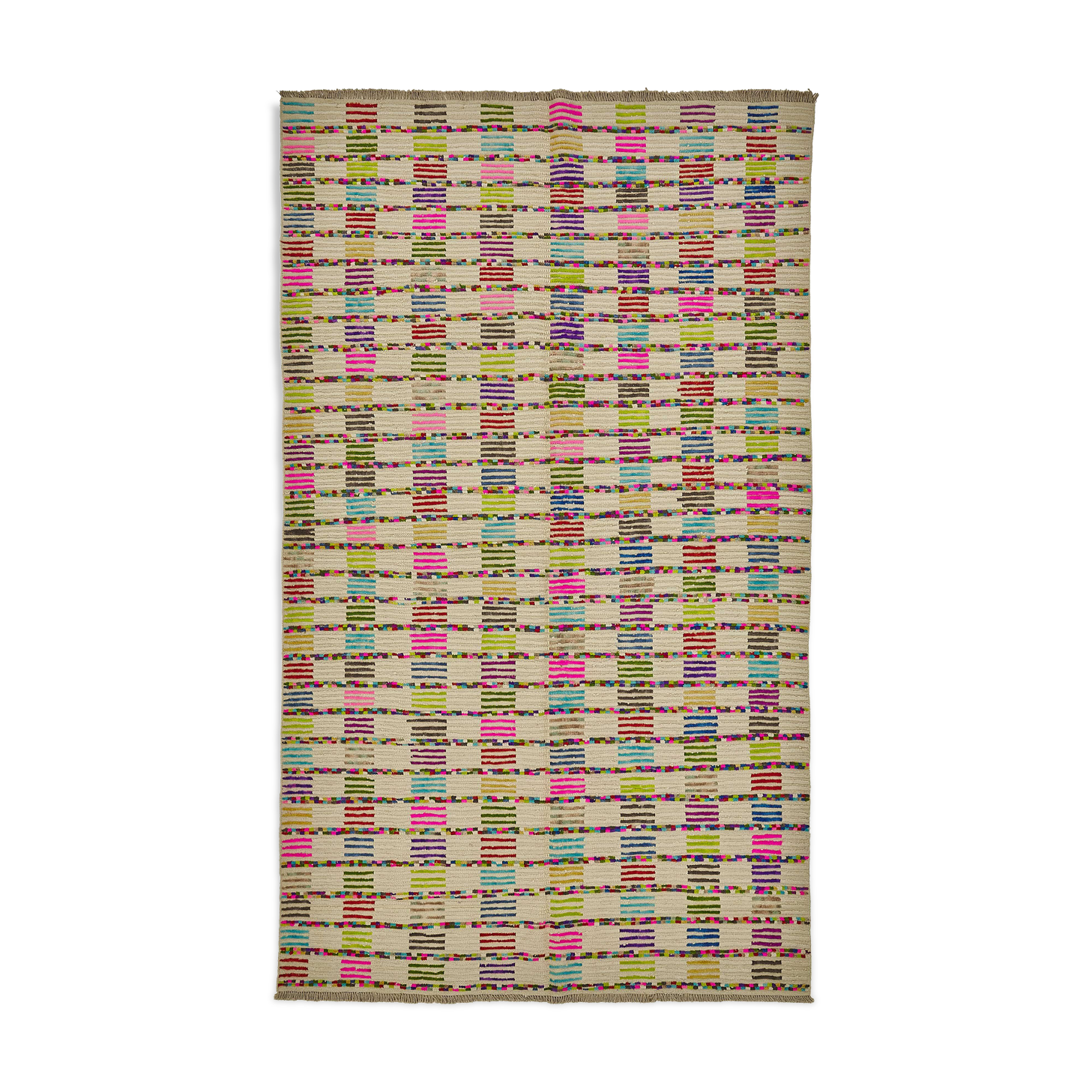 Handwoven Turkish Recycled Boho Rug 215 cm x 348 cm