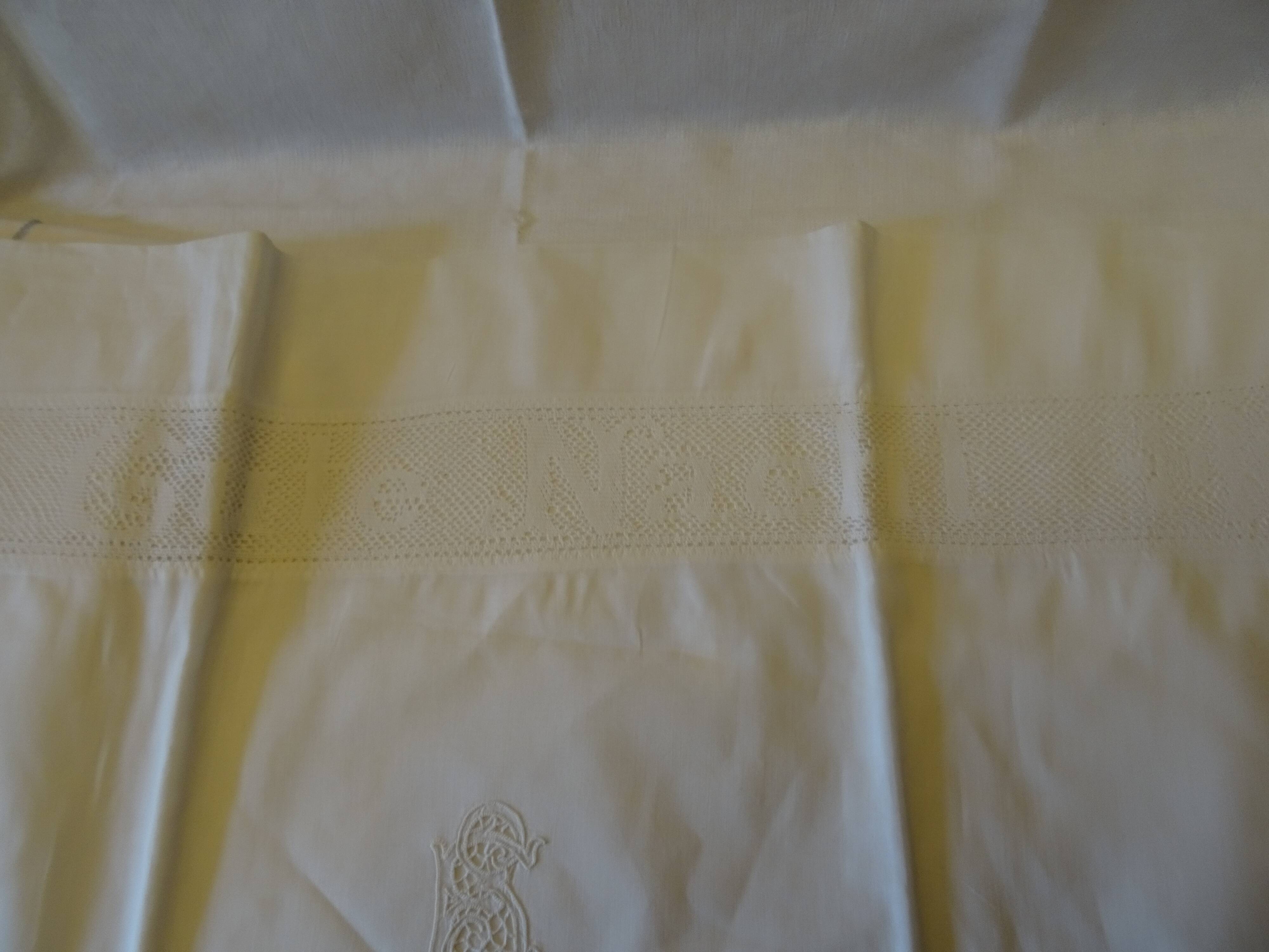 Pair of embroidered pillowcases