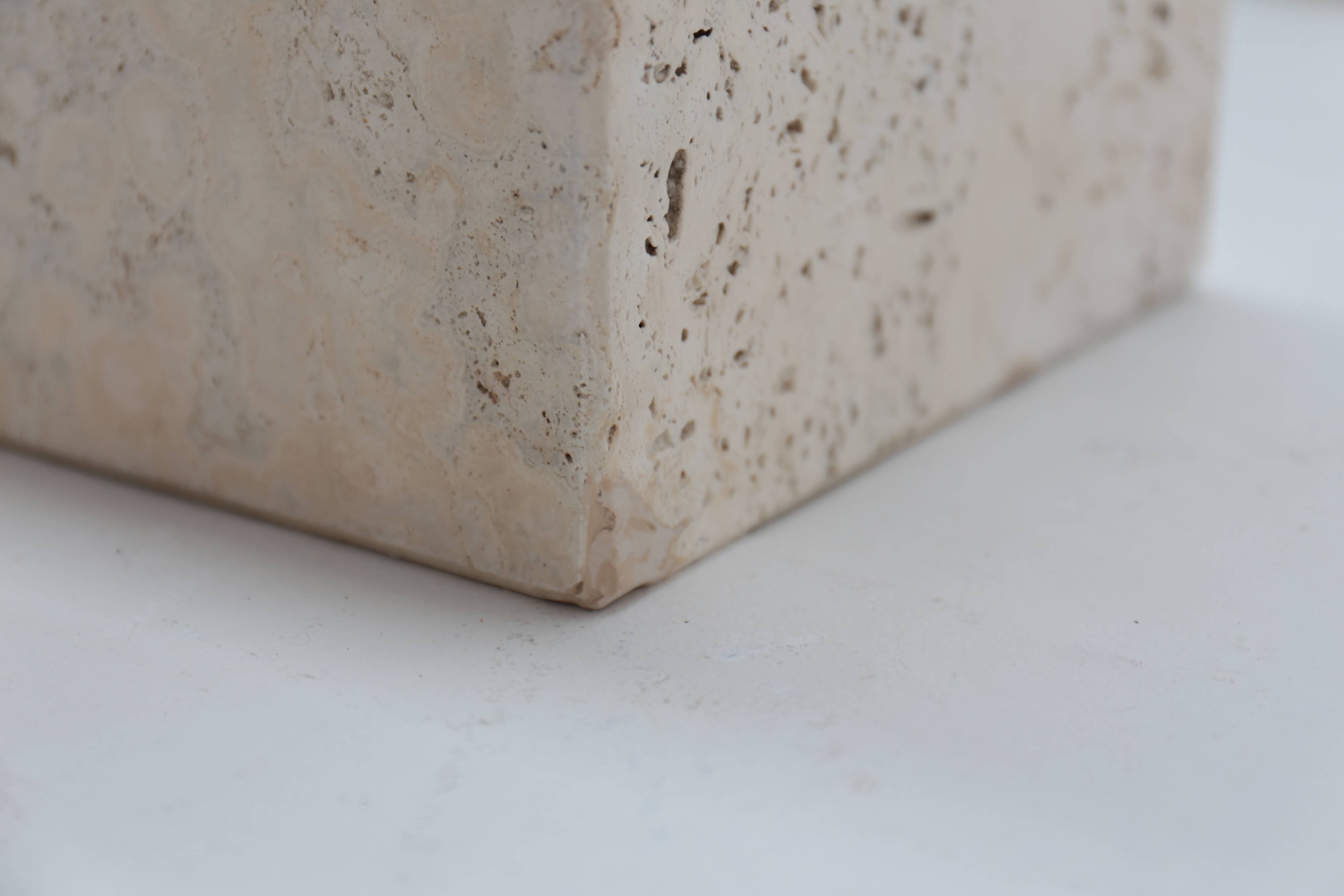 Metafora travertine coffee table by Massimo & Lella Vignelli, Italy