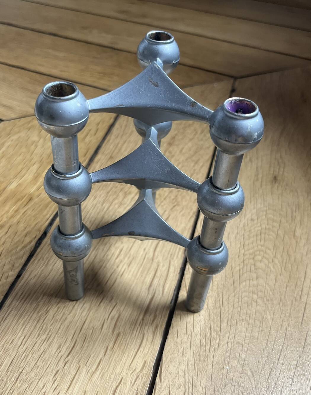 Stoff Nagel candle holder trio