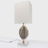 Lamp foot sculpture cactus brass and chrome lem atelier la boetie 1974