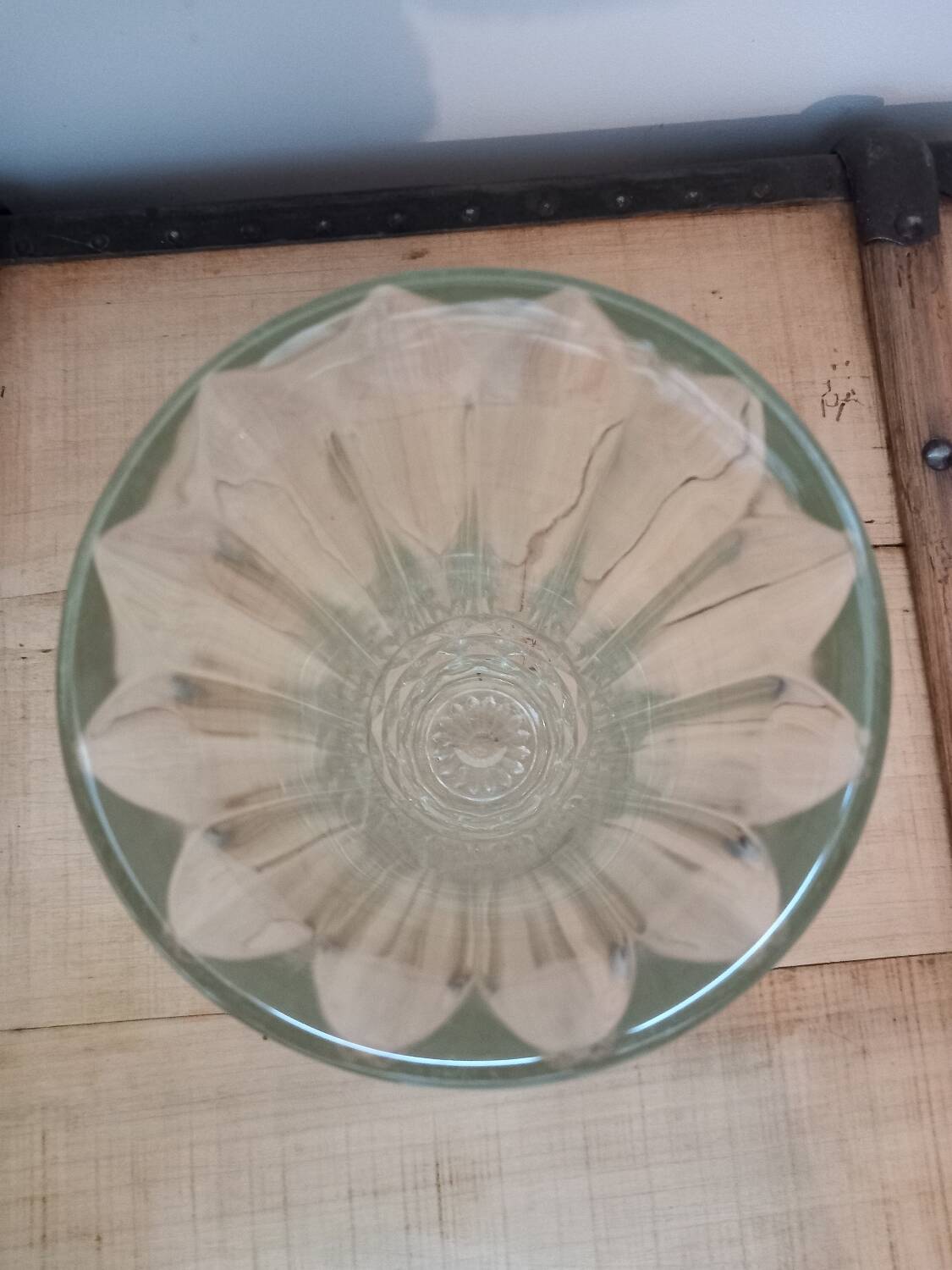 Clear cut glass vase