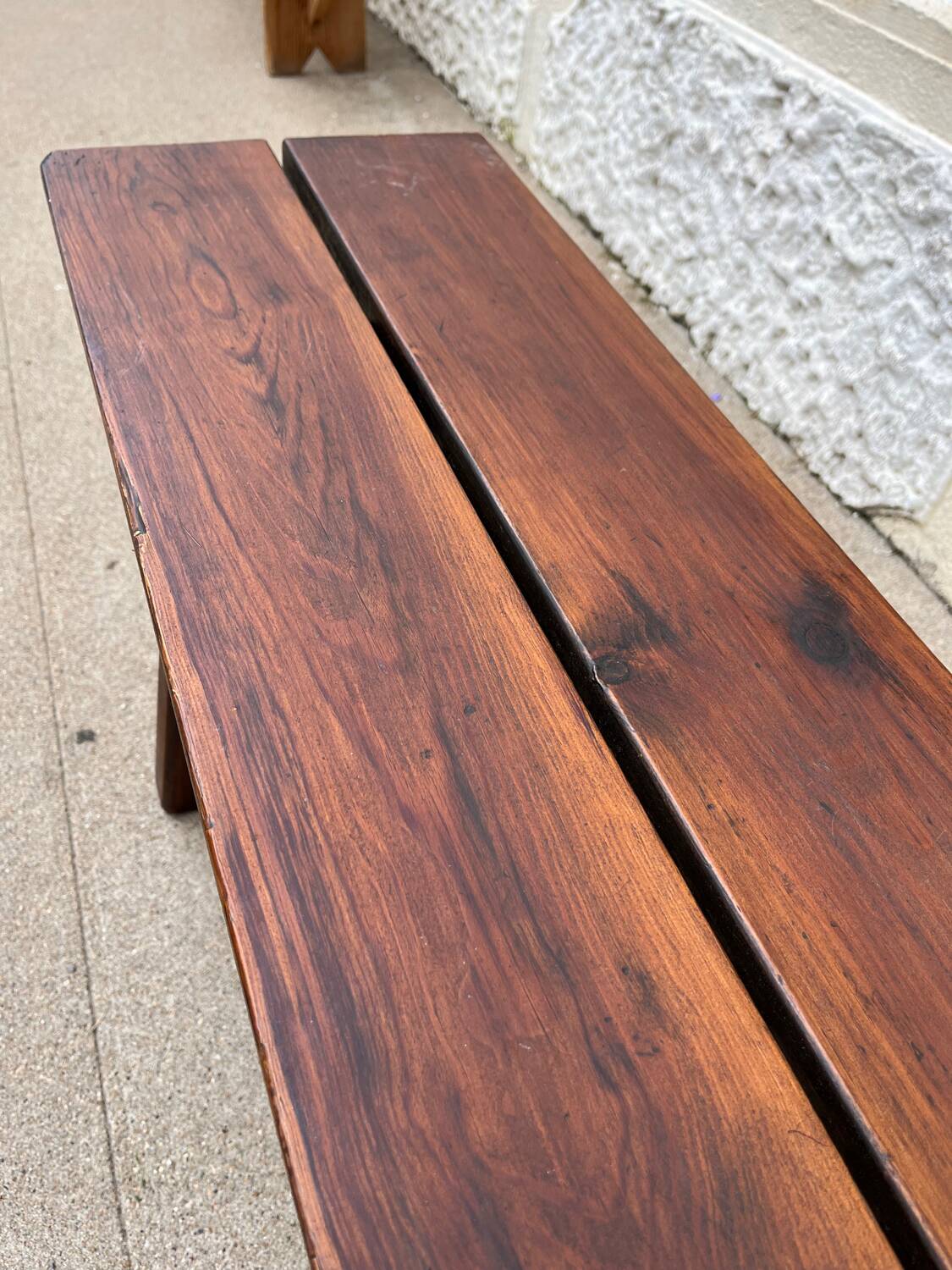 Raw wood bench