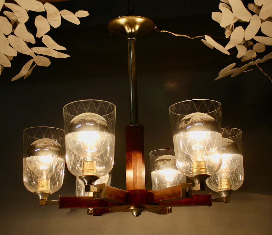 Chandelier 1940 at 6 bras de lumière