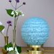 Vintage blue glass globe table lamp from Clichy