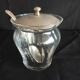Silver plated glass sugar bowl