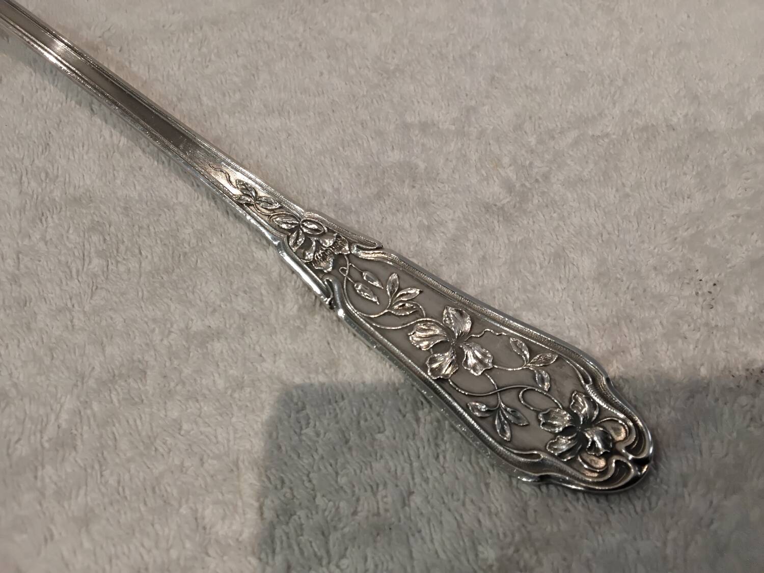 Silver plated soup ladle by goldsmith Ravinet Denfert art nouveau