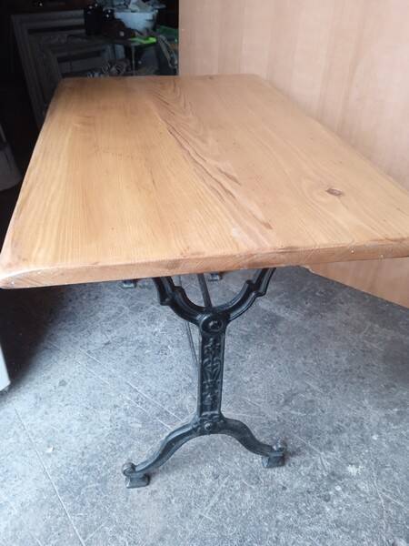 110cm bistro table with solid wood top