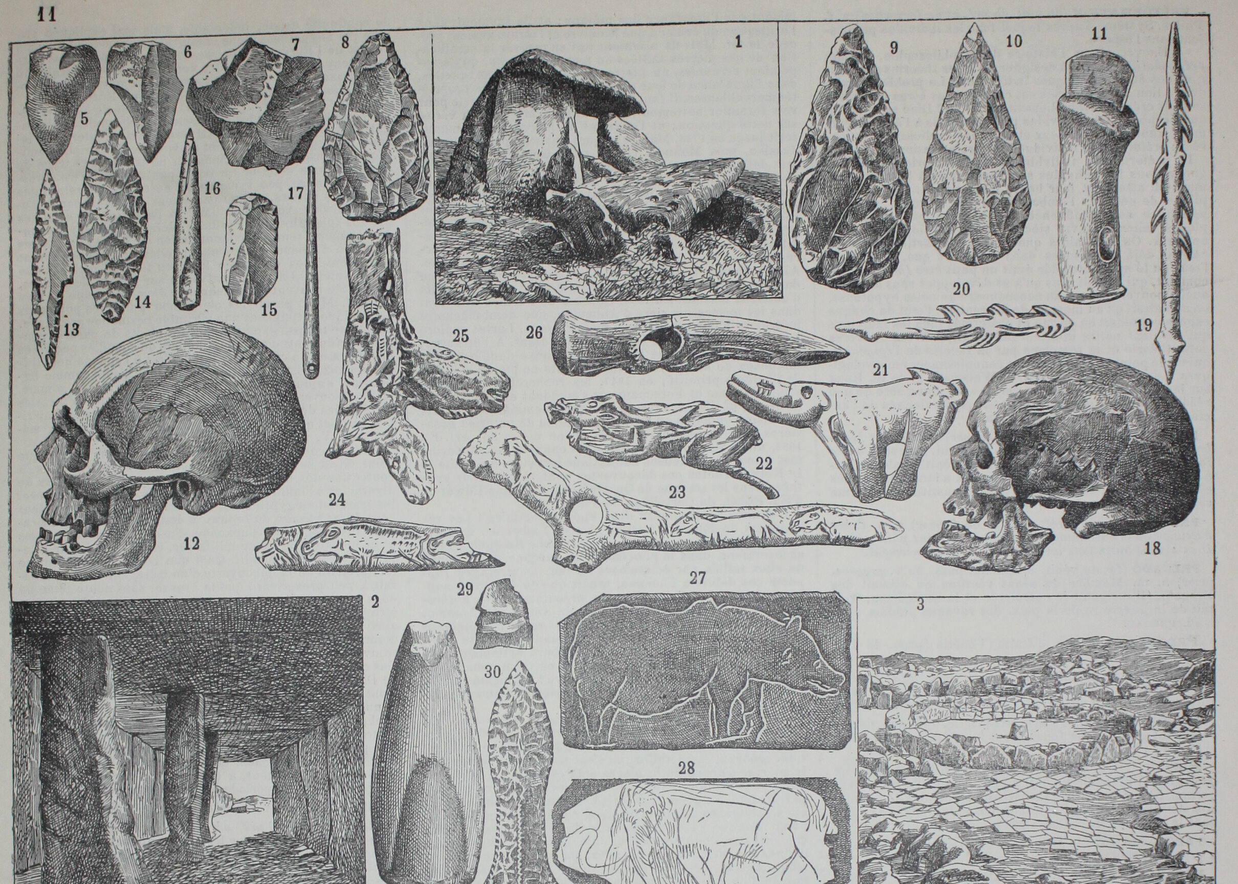 Lithograph • Prehistory, archaeology • Original engraving from 1898