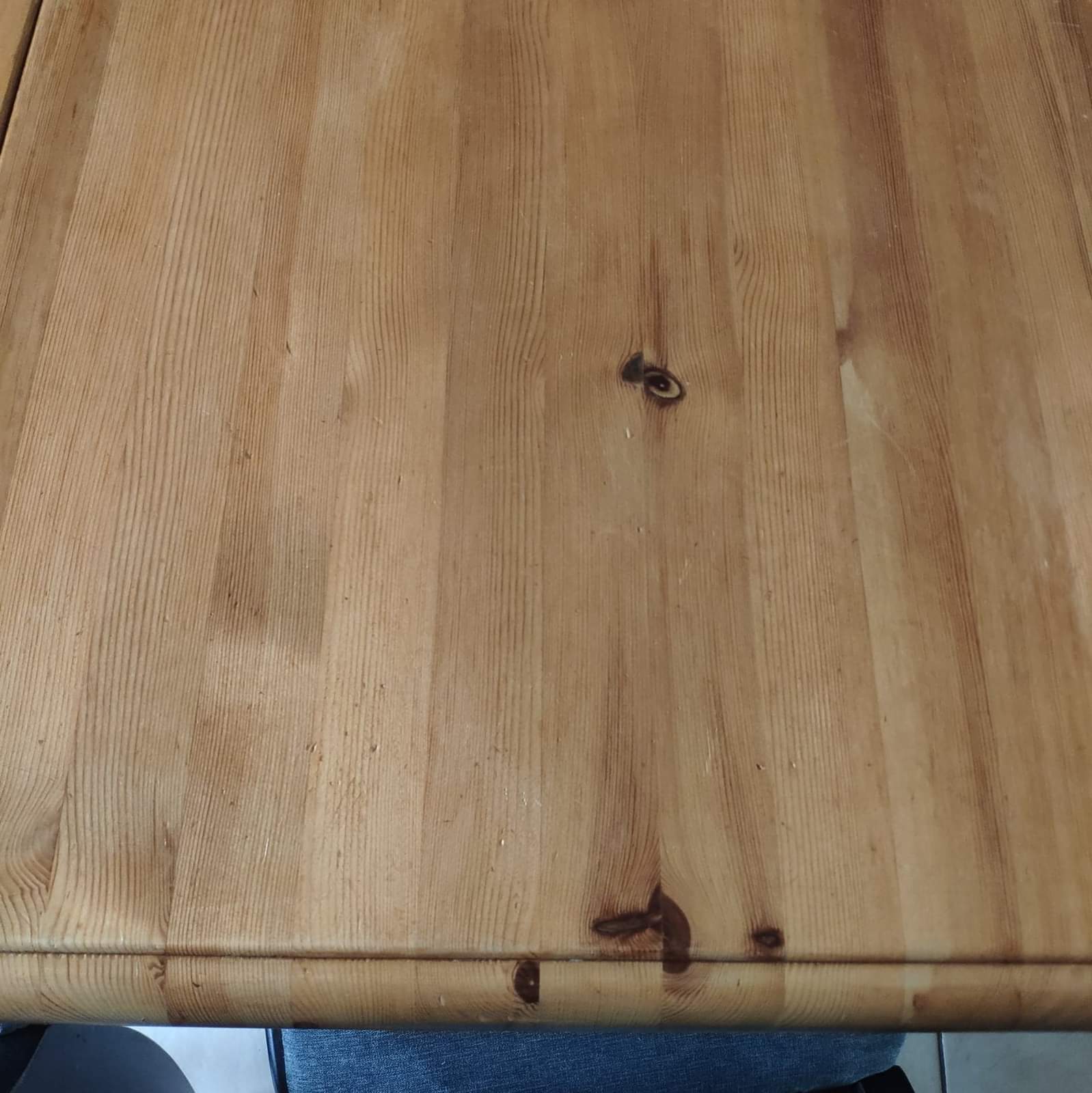 Table set and 6 solid pine chairs repainted and patinated black