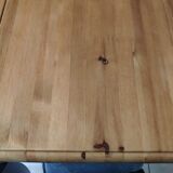 Table set and 6 solid pine chairs repainted and patinated black