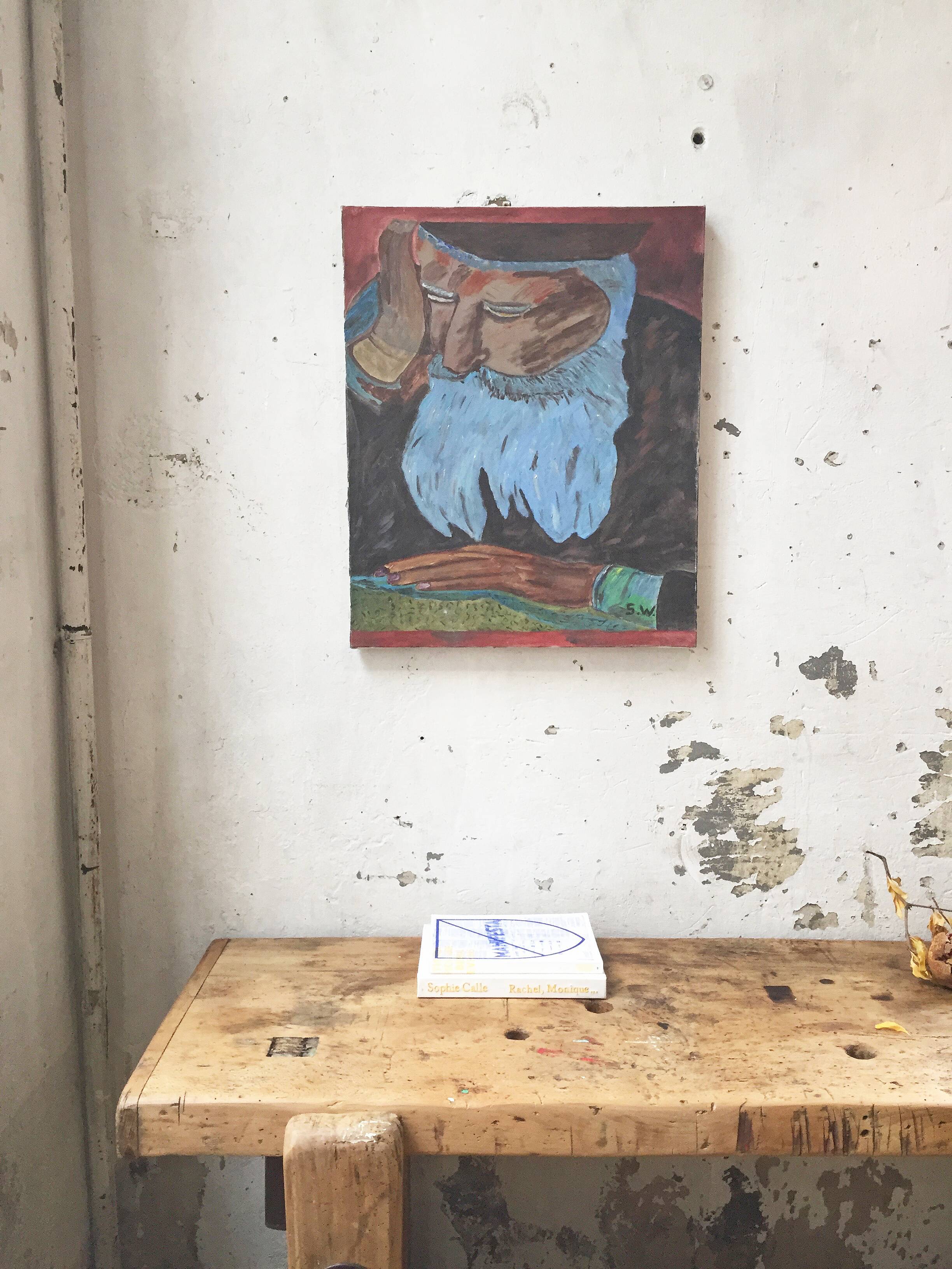 Old man portrait canvas