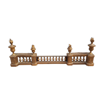 Front of fireplace Fireplace bar Louis XVI style in gilded bronze late nineteenth century