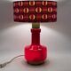 Space Age red glass table lamp, Italy 1960s