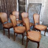 6 chairs canned Louis XV style