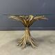 Vintage gilt metal sheaf of wheat coco chanel coffee table, 1960s