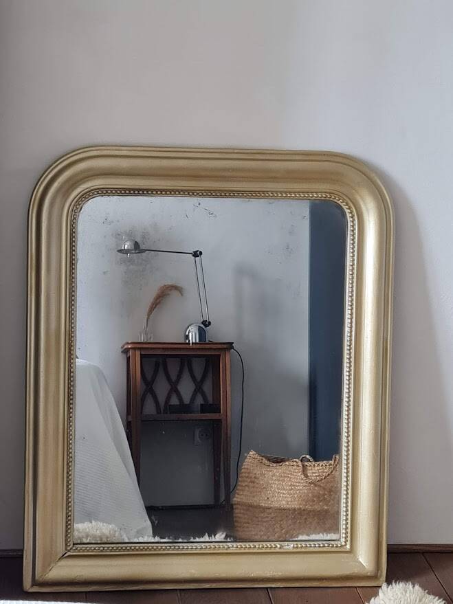 Antique gilt Louis Philippe mirror, 88 x 72