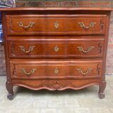 Commode style Louis XV, blanc et doré