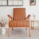 Scandinavian armchair with camel compass legs