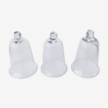 Set de 3 petites cloches tulipes en verre