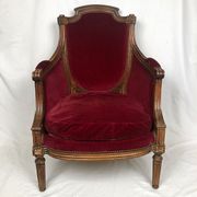 Louis XVI style shepherdess trimmed with dark red velvet, early nineteenth