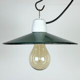 Industrial green enamel pendant light, 1970s