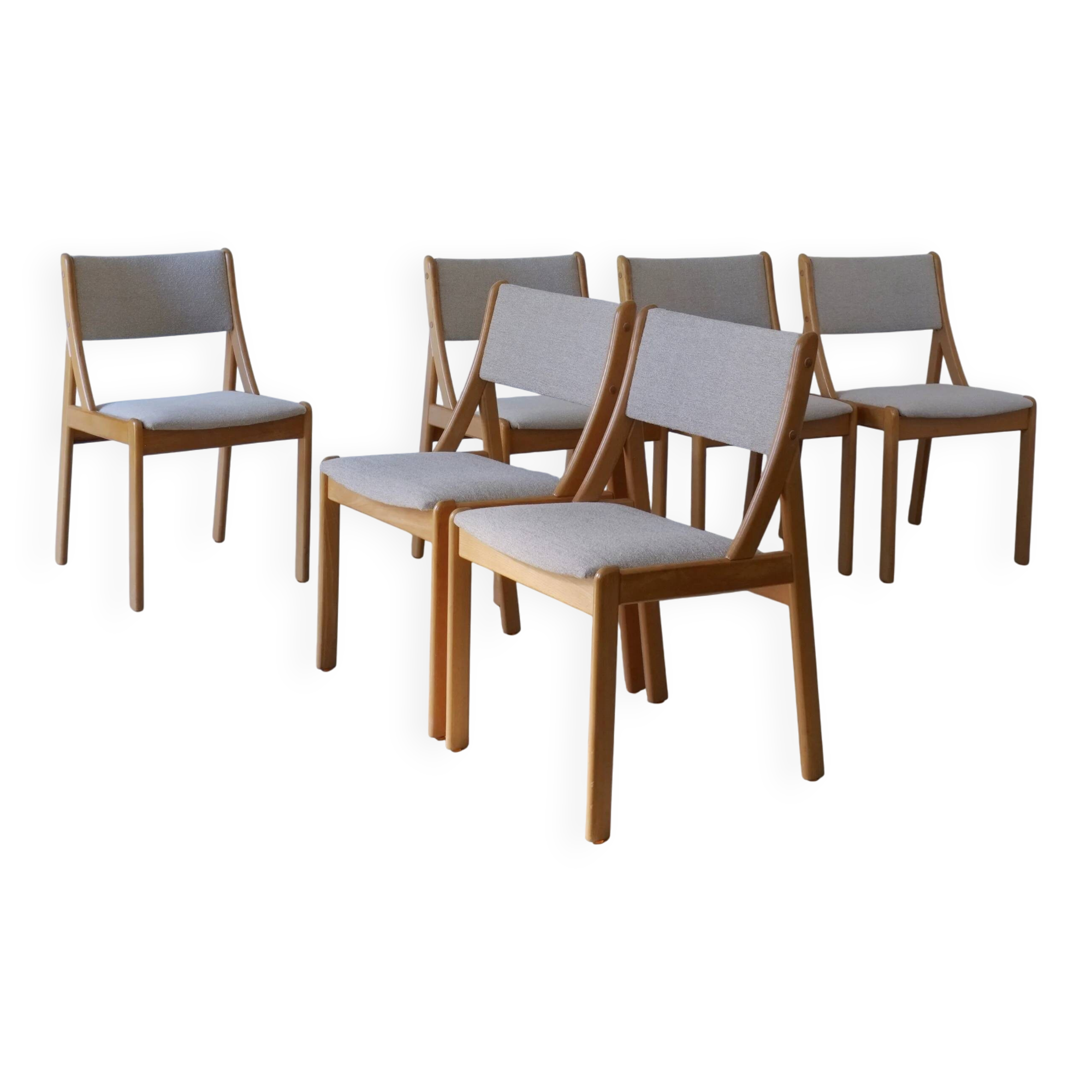 6 beechwood chairs | Thorsø Møbelfabrik | Denmark | 1980s