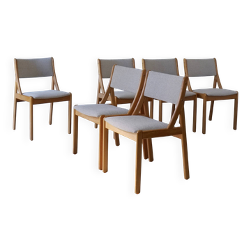 6 chaises en hêtre | Thorsø Møbelfabrik | Danemark | années 1980