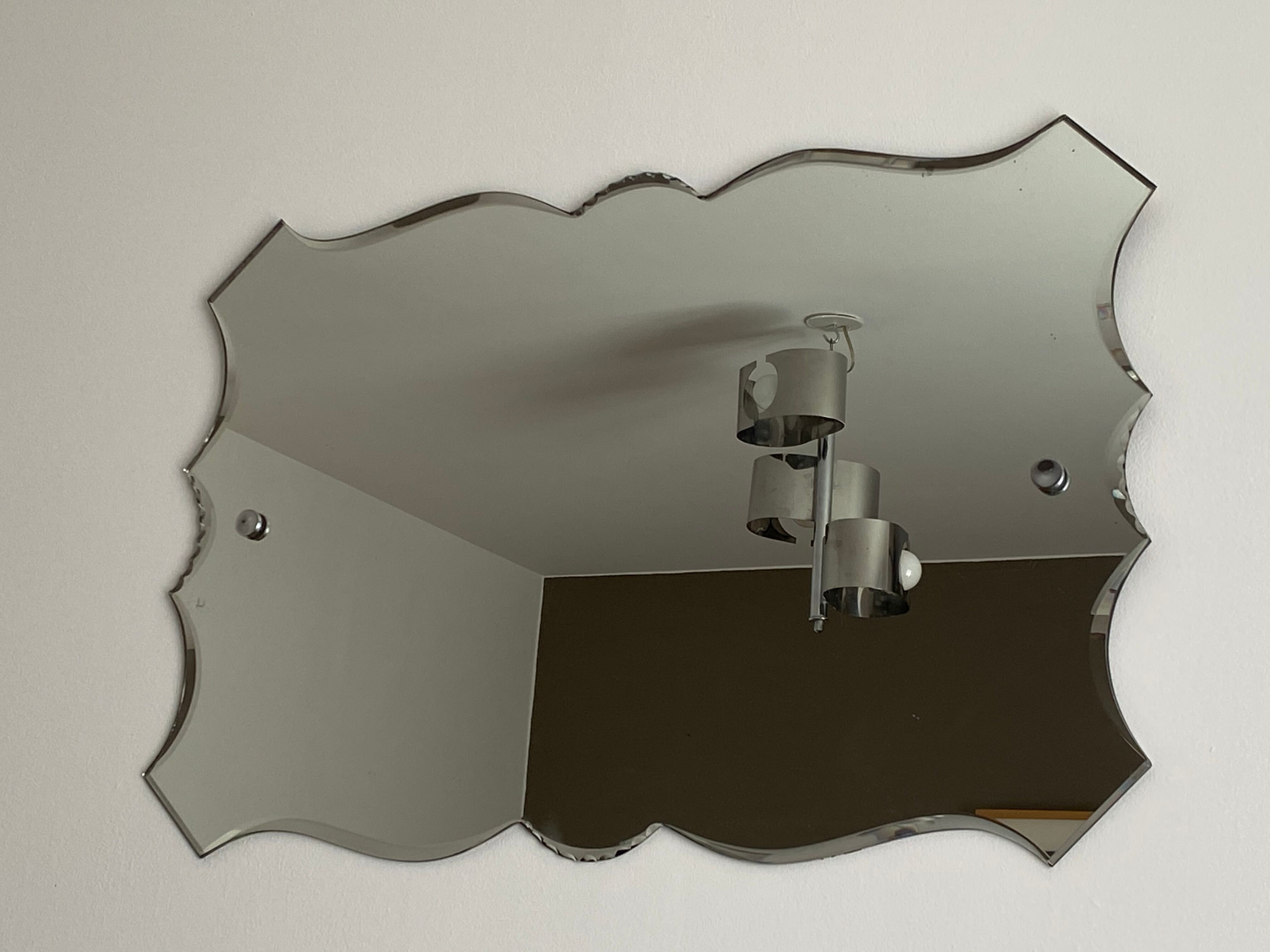 Miroir de barbier art déco 1930 glace biseauté 72x48cm