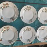 6 small old porcelain plates, floral pattern