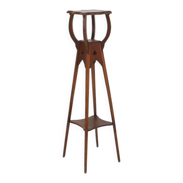 Table d'appoint, sellette Art Déco en chêne, France années 1940