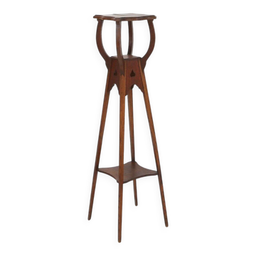 Art Deco Piedestal or Console Table in Oak, France 1940s