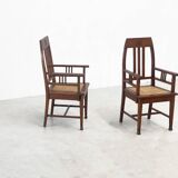 Couple of 1940's Amsterdamse school easy chairs