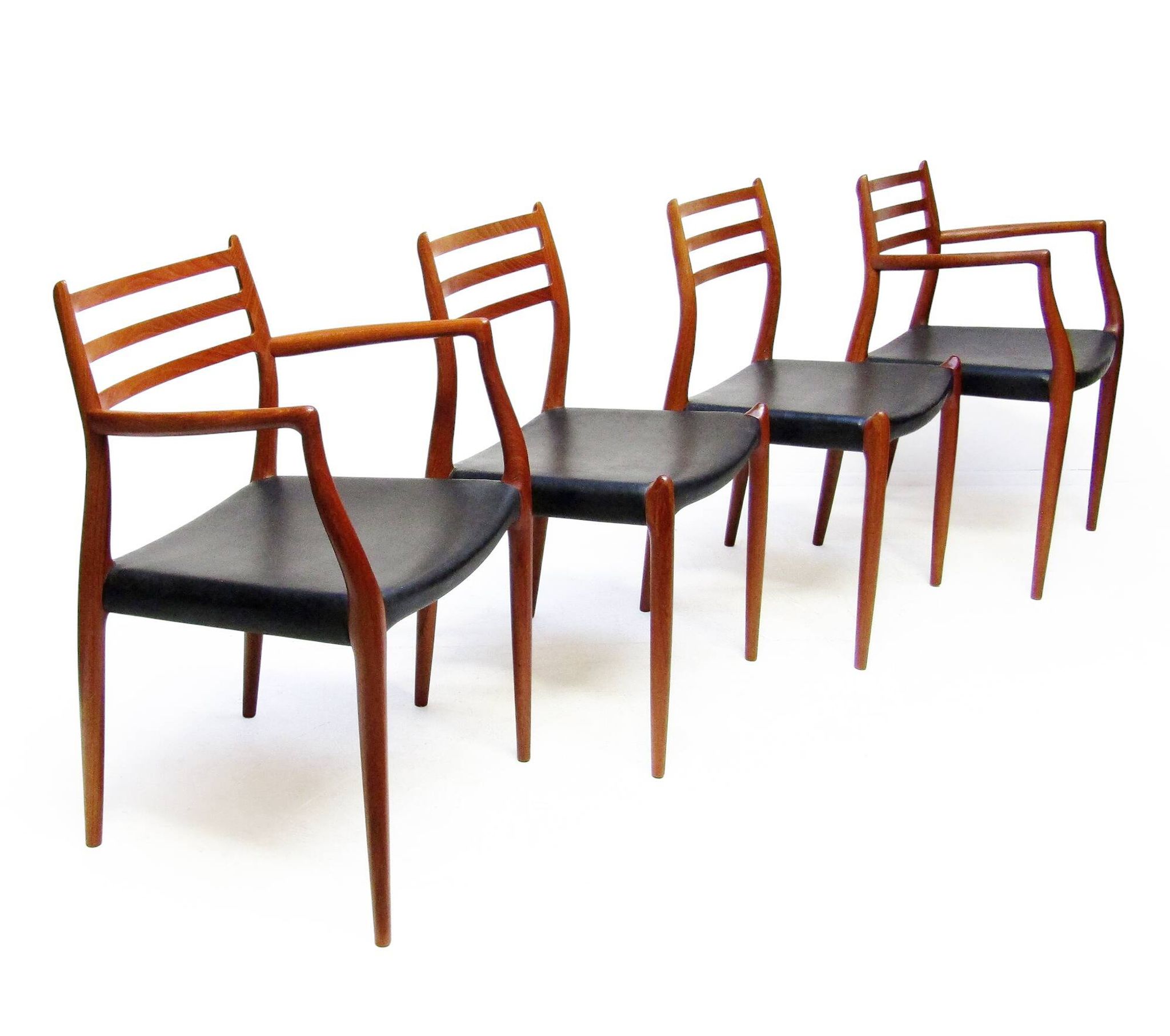 Set of Four 1950s Danish Model 62 and Model 78 Dining Chairs by Niels Molle