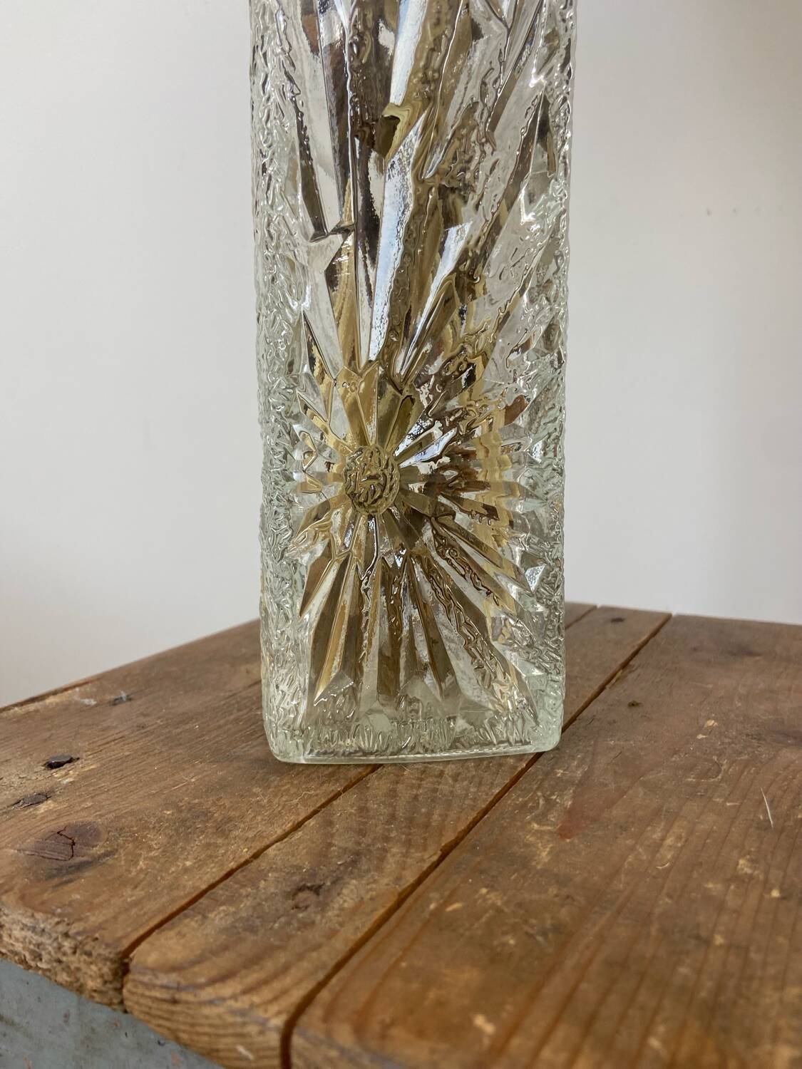 Vintage rectangular glass vase