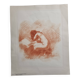 Print "Nude crouching on the pillow" in sanguine after Paul Belmondo, 29 x 34.5 cm