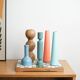 Wooden candlestick with geometric conical form, Denmark, 1970s