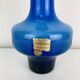 Blue glass vase in Scandinavian style from the 1960s, mouth-blown.