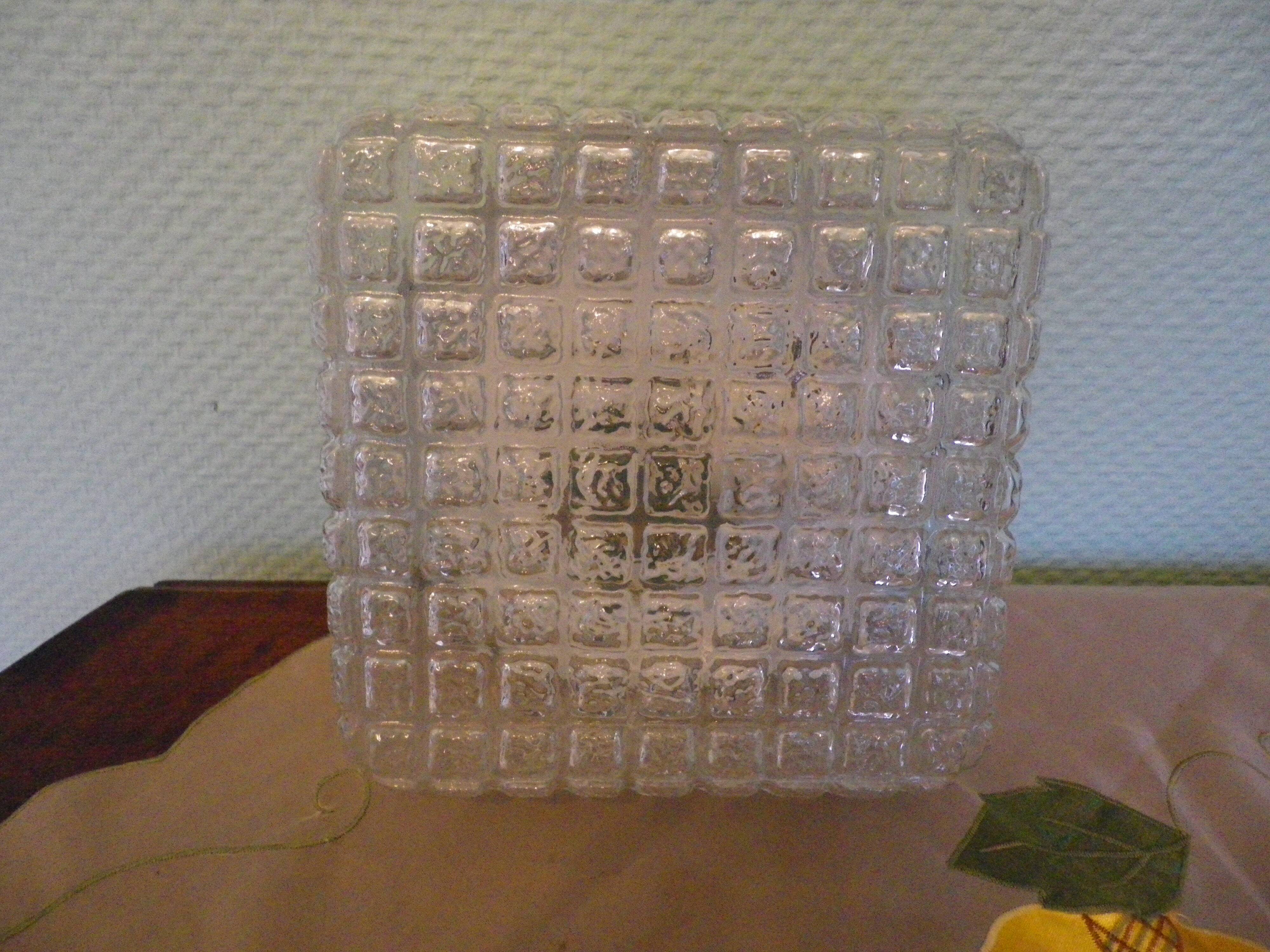 Pressed glass ceiling light, porcelain socket