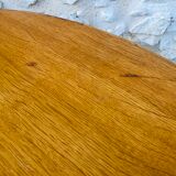 Table basse vintage en bois clair et bambou, circa 60