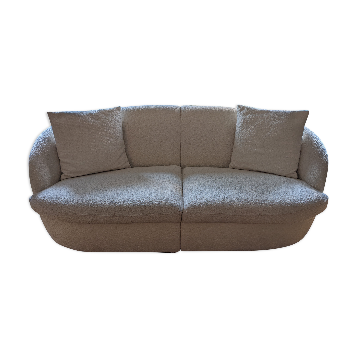 White curly wool sofa