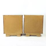 Mid Century Bedside Tables In Oak And Walnut Veneer, Czechoslovakia, 1950s,