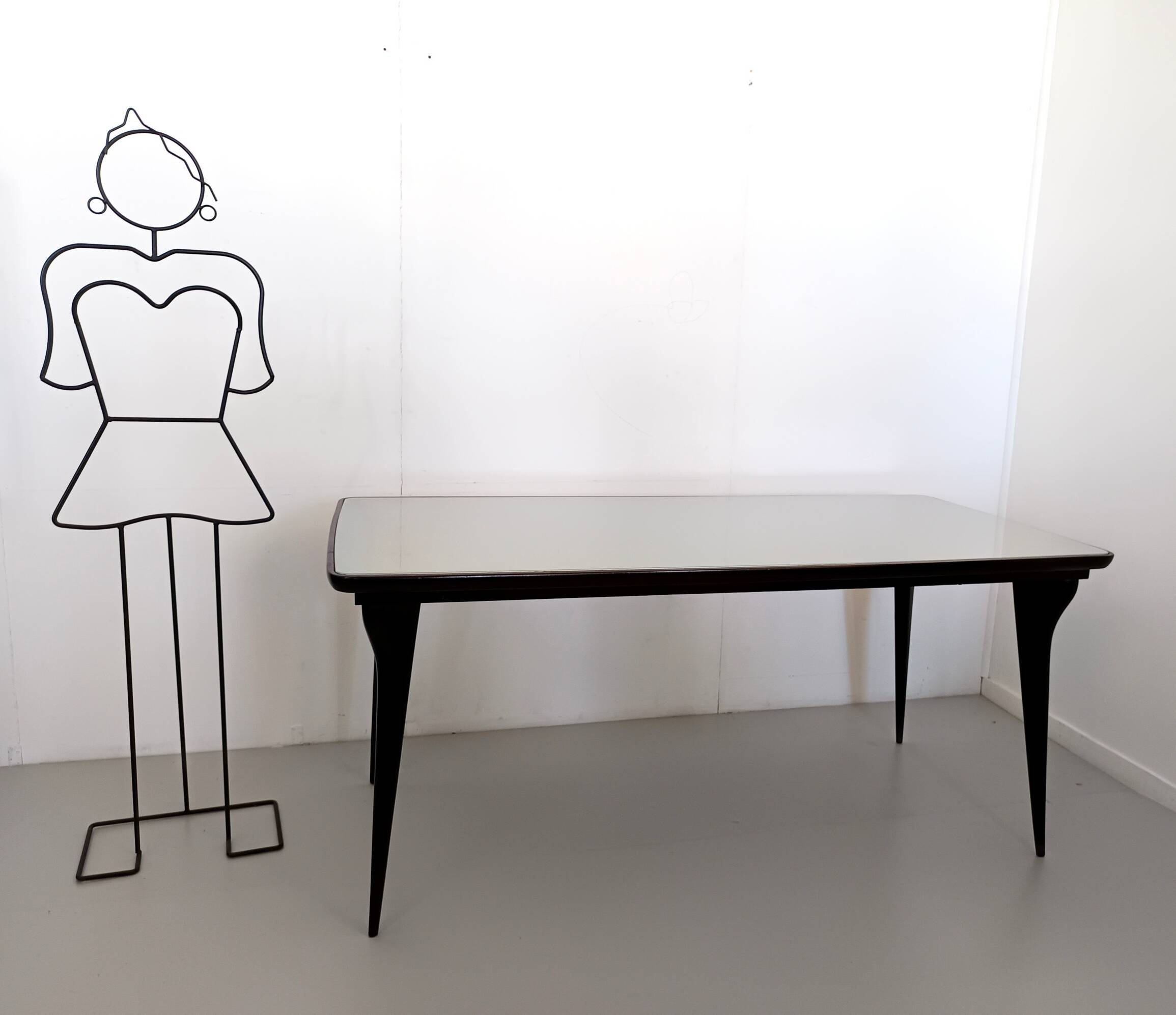 Dining Table with a Pale Green Glass Top