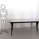Table à manger avec plateau en verre vert pâle