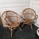 Pair of 1960s rattan armchairs