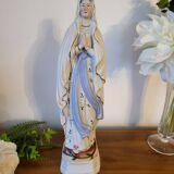 Religious Statuette of the Virgin Mary in Biscuit Porcelain