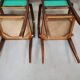 Lot 5 armchairs bridge skai and wood - red green