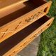 Vintage 1960s rattan and oak shelf by Louis Sognot